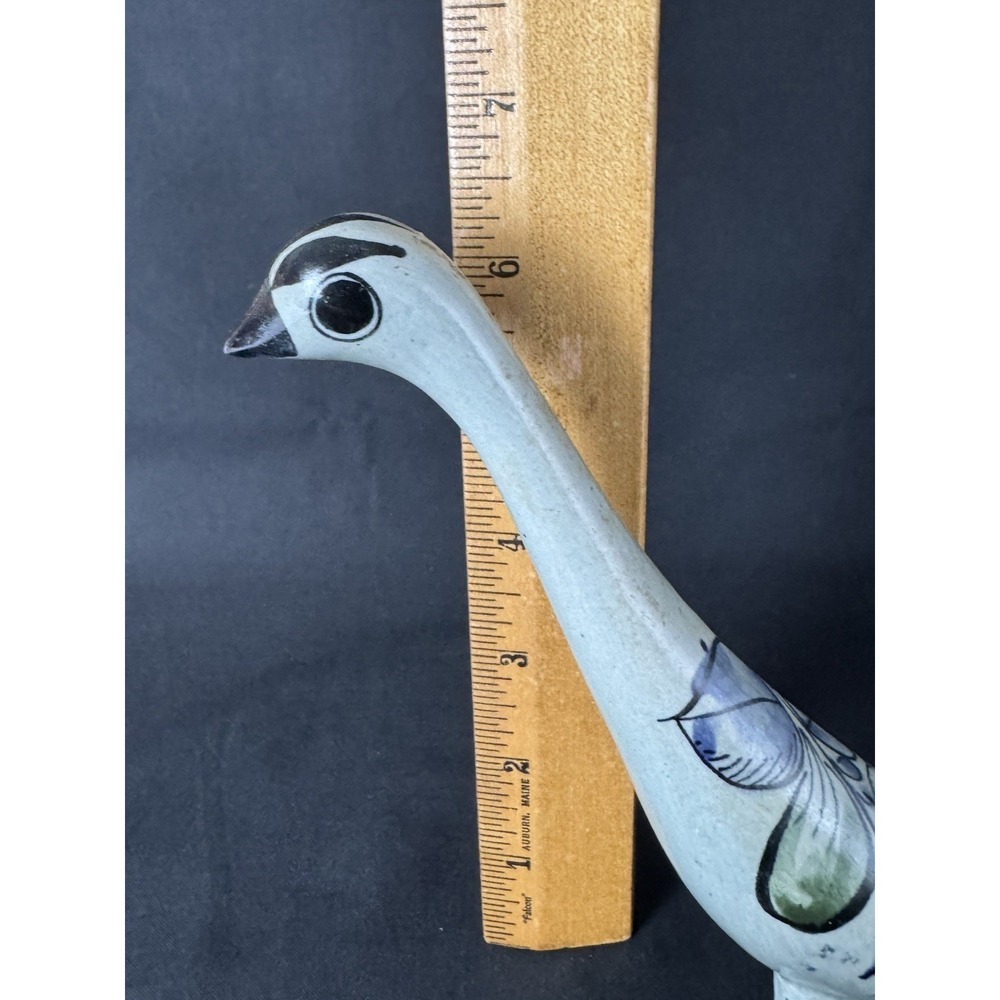 Vintage Tonala Mexico Pottery Hand Painted Bird 9" Long 6.5" Tall Read Note - Picture 14 of 16